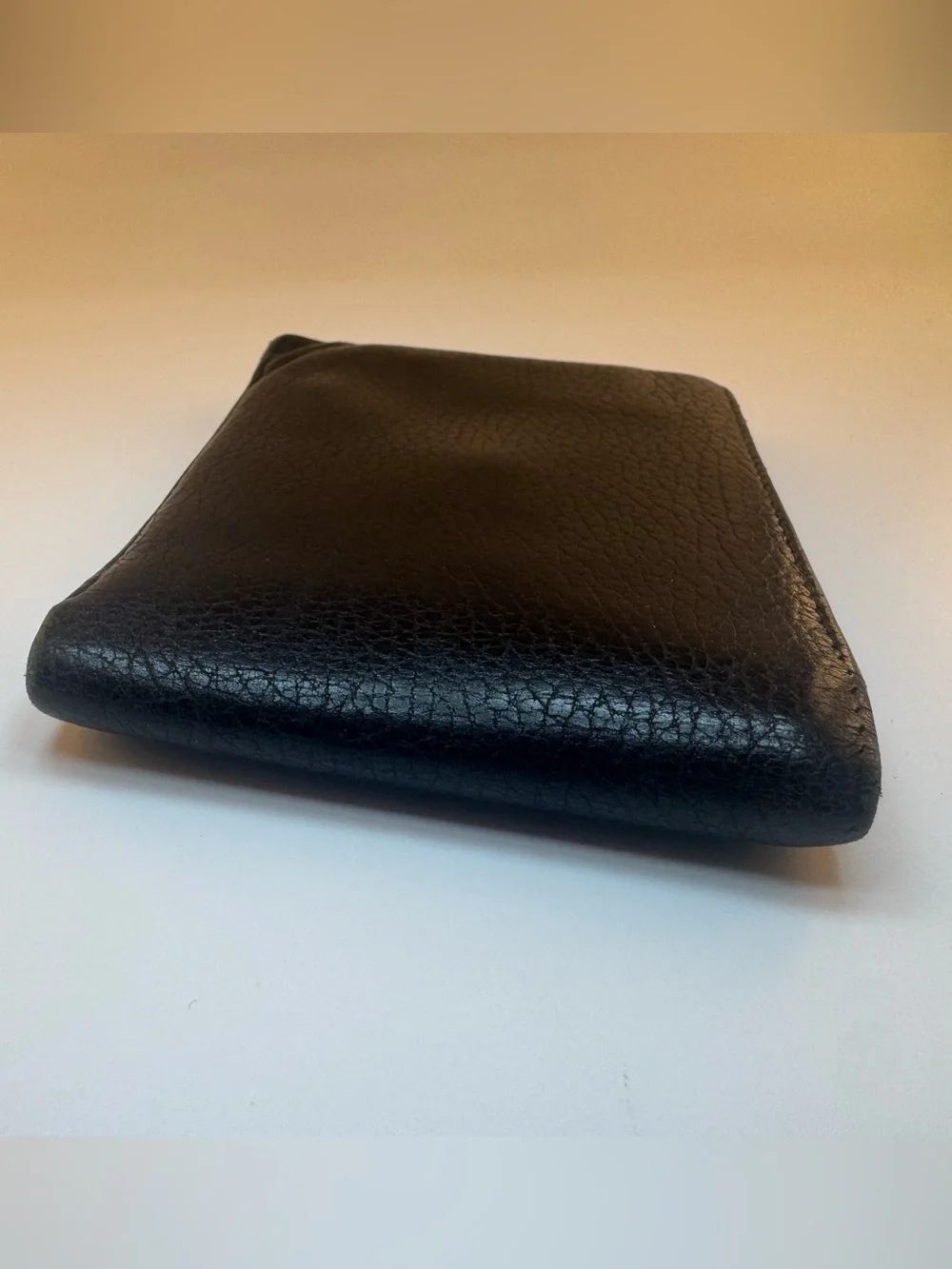 Bally Bifold Black Leather Wallet Coin Pocket Black Pebbled Leather AUTHENTIC